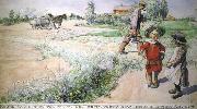 Carl Larsson Boy and girl oil painting artist